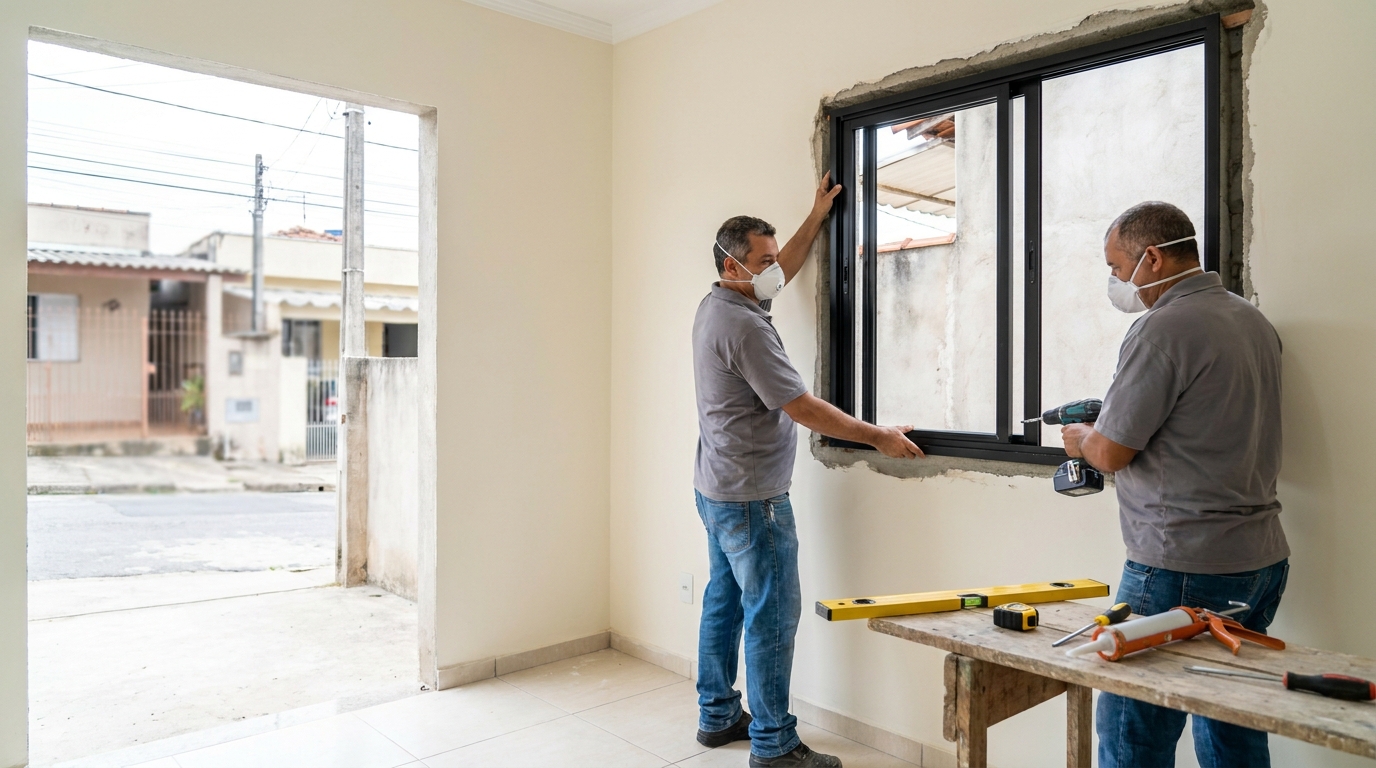 Esquadria de alumínio preta em Santo André-SP